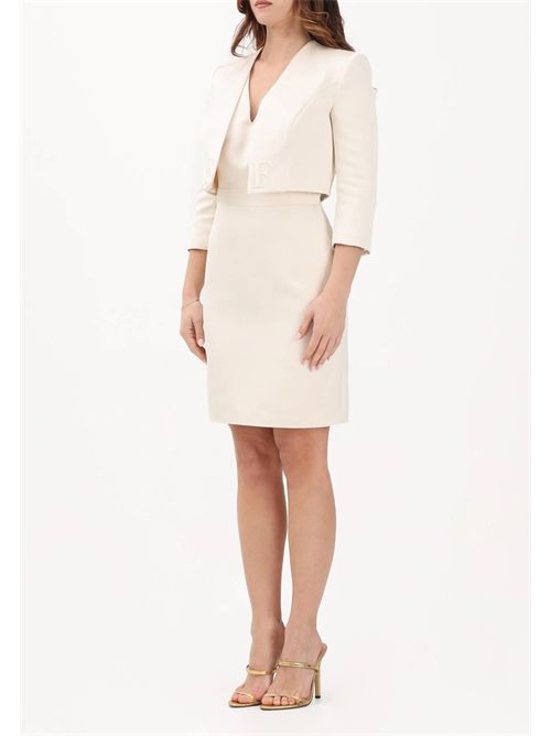 Abito in duchesse e tulle con giacca ELISABETTA FRANCHI | TB00161E2/193